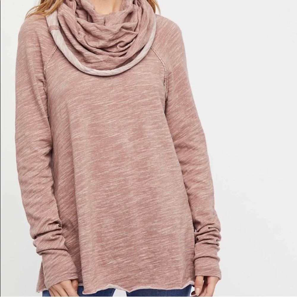 Free People | FP Beach Two Body Corps Deux Cowl Neck Top Beige / Rose